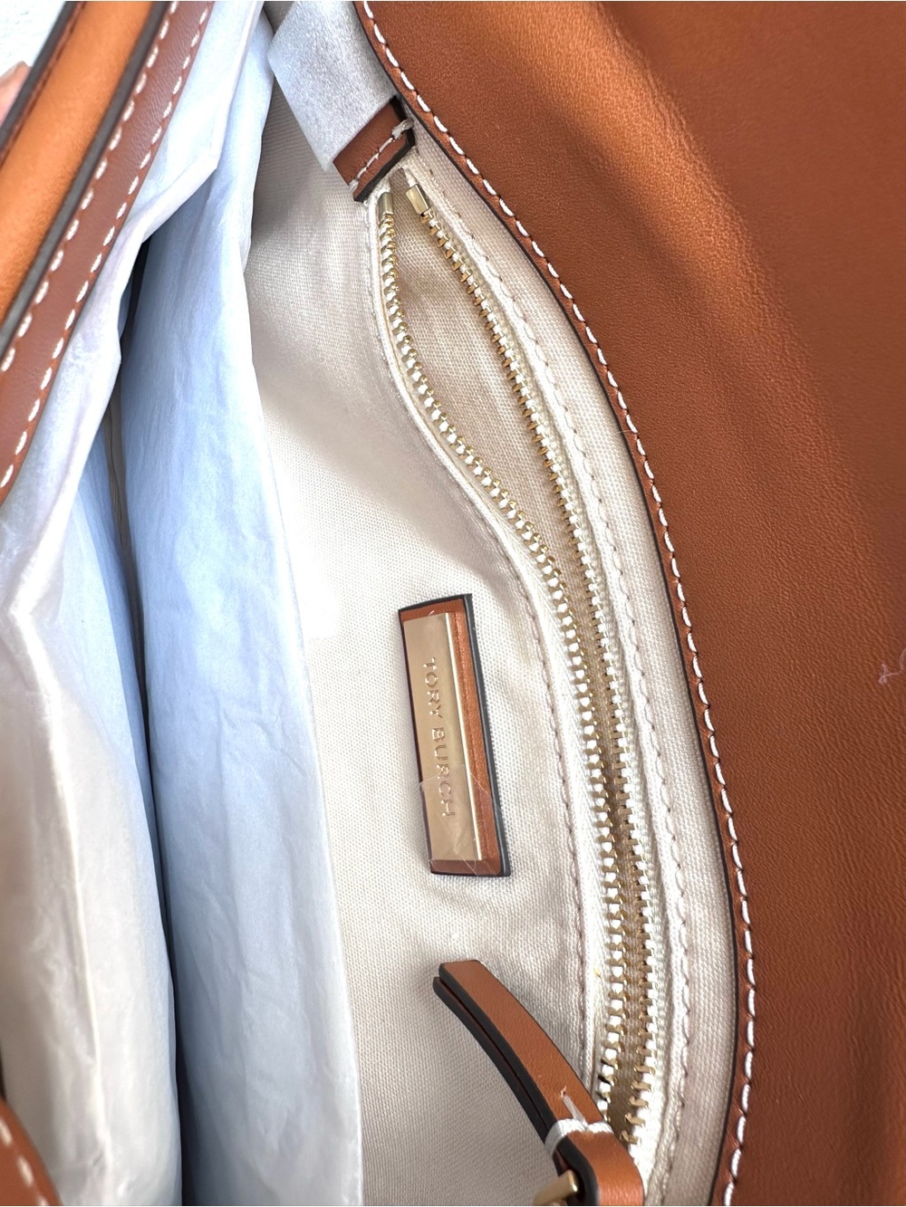 Tory Burch Miller Leather Clutch Brown NEW - Picture 11 of 15